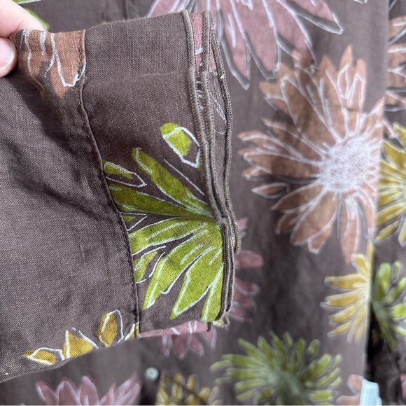 Fresh Produce linen top, loose, flowy, floral, multicolor, fall - Picture 3 of 9